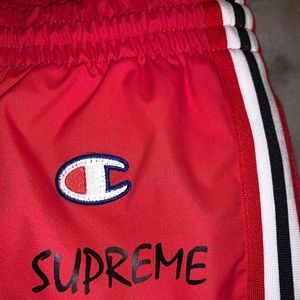 Champion x Supreme Red Track Pants Size Large